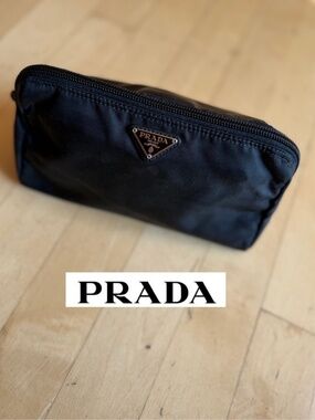 Authentic Prada Black Tessuto Pouch CB